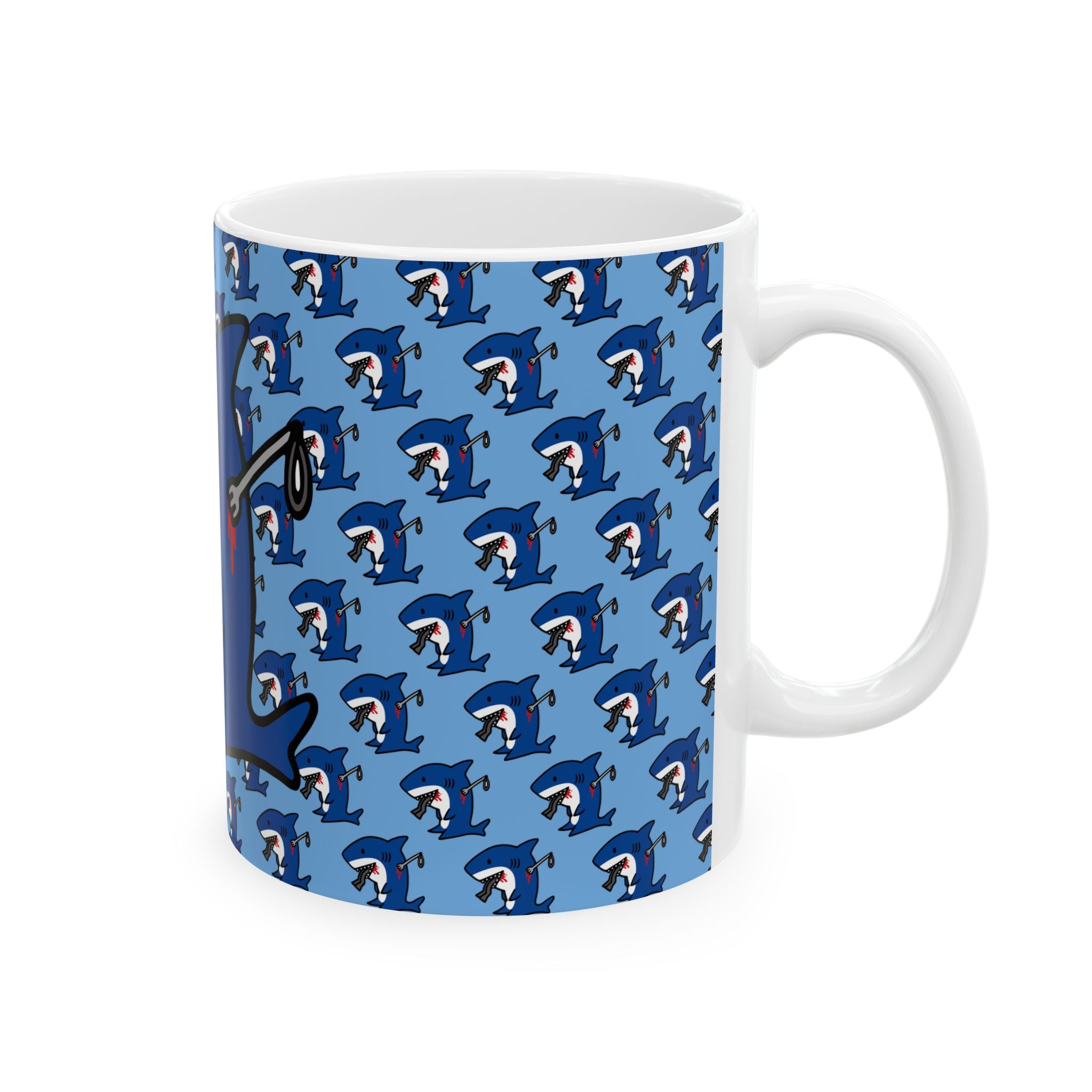 Blue Slit Gill Ceramic Mug, (11oz, 15oz)
